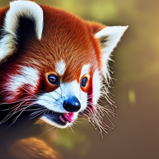 Hyperrealistic Red Panda Splash Art