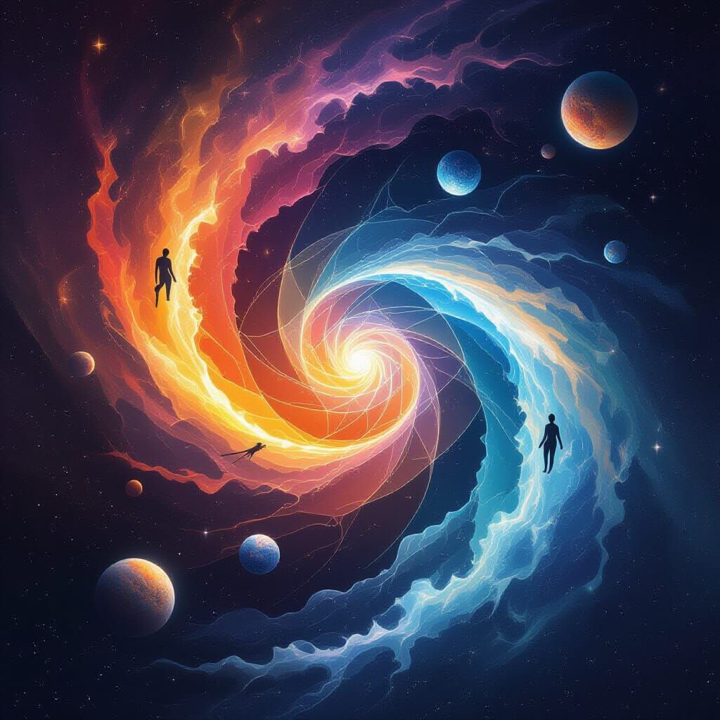 Cosmic Big Bang Vortex in Psychedelic Digital Painting