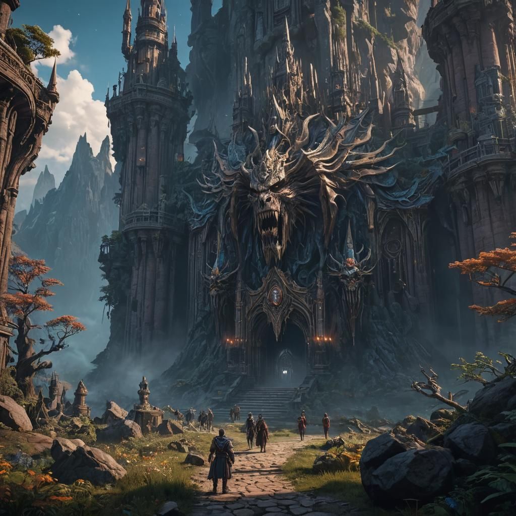 Fantastical Awakening: Detailed Matte Painting in Deep Color