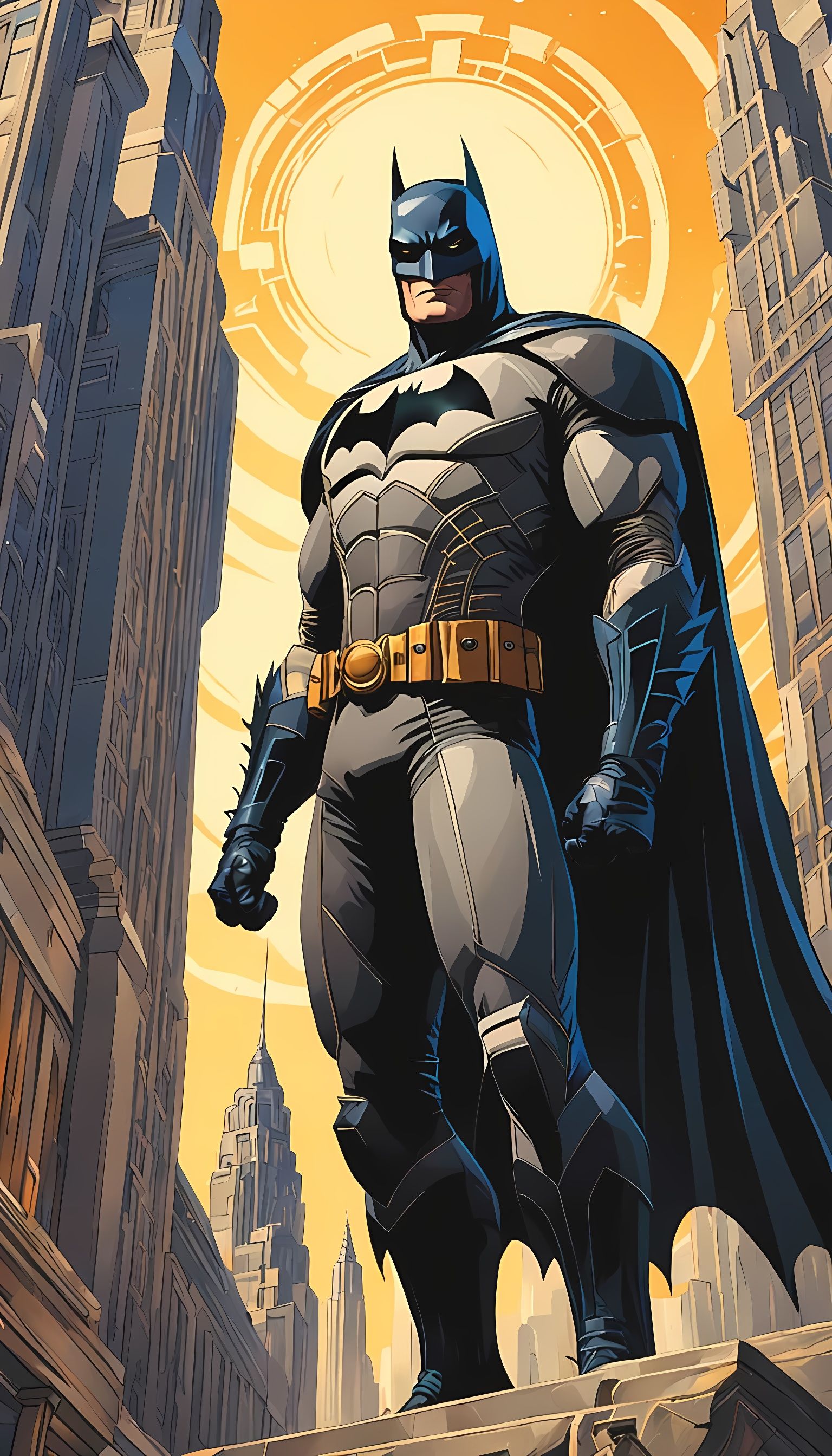 Batman Comic Cover in Gouache Watercolor Style