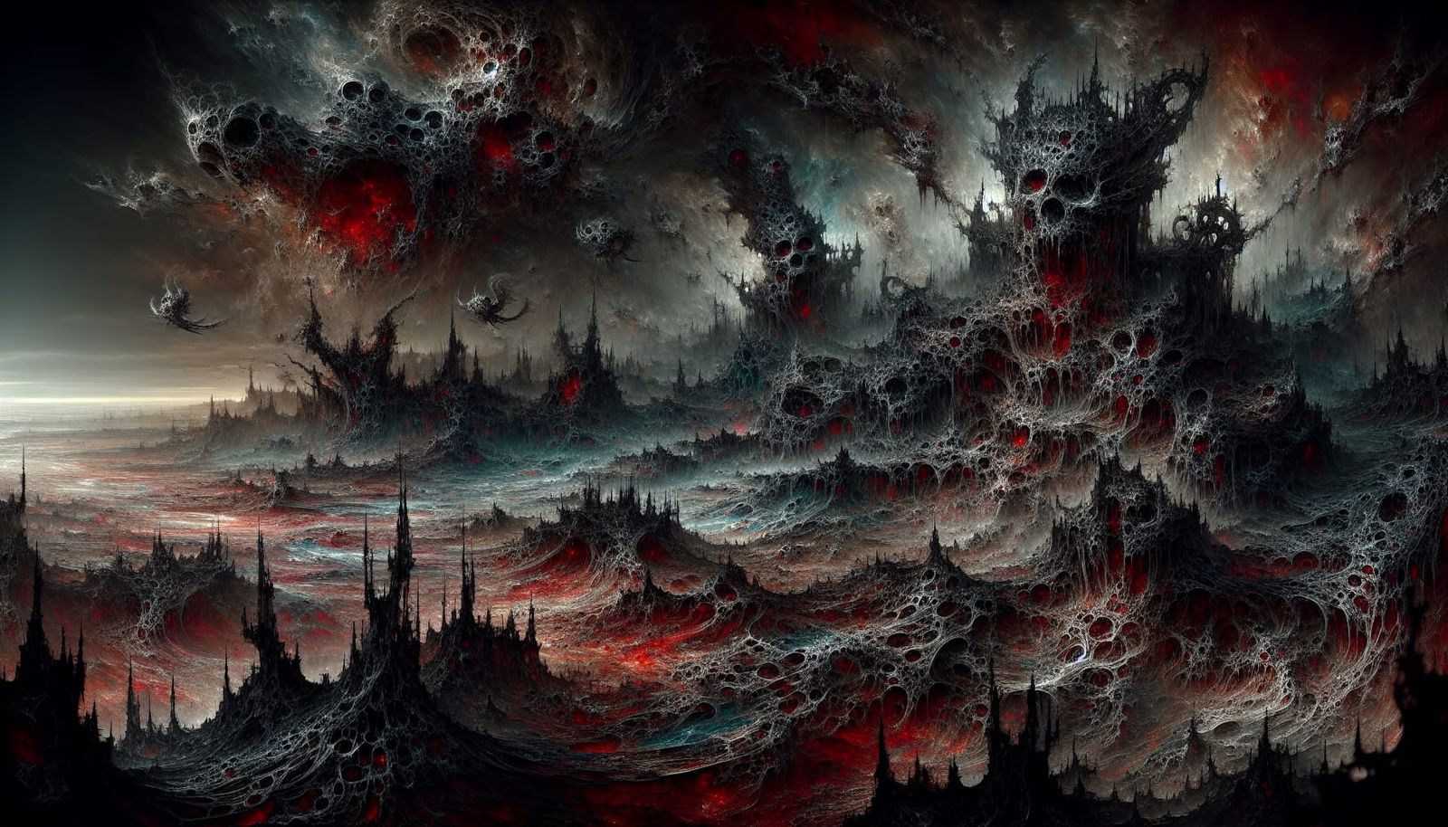 Sinister Landscape with Nightmarish Creatures