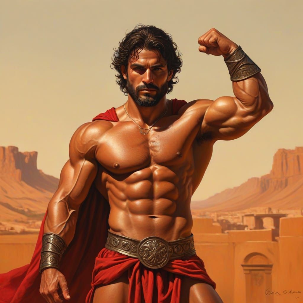 Victorious Roman Soldier in Baroque Style