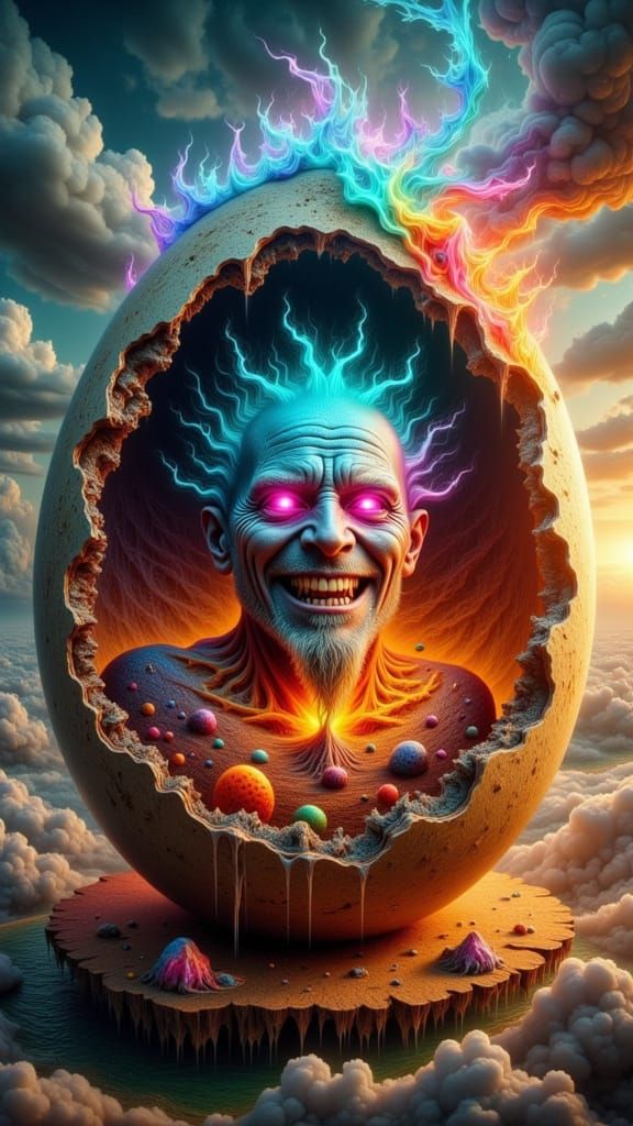 Fractal Man Emerges on Floating Island