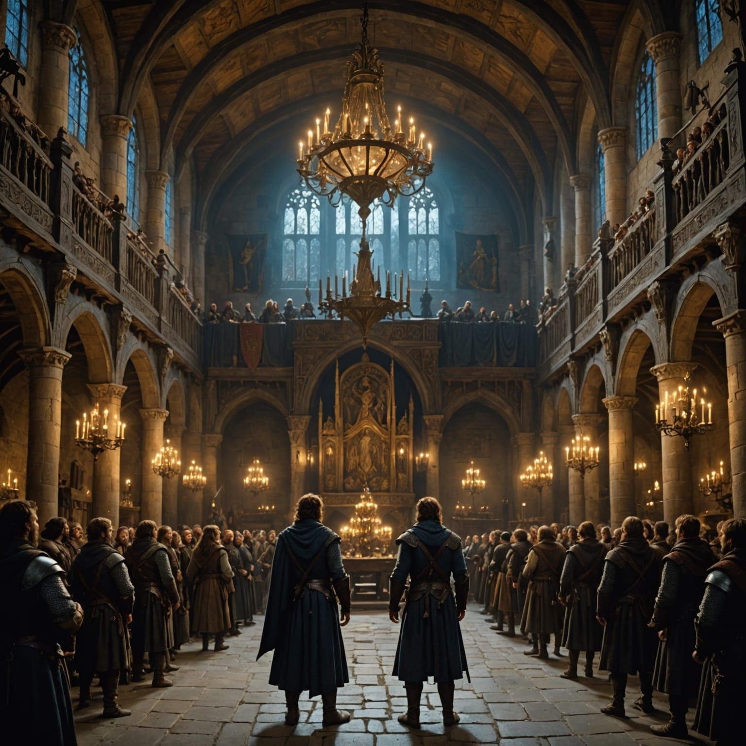 Medieval Fantasy Victory Celebration in Golden Splendor