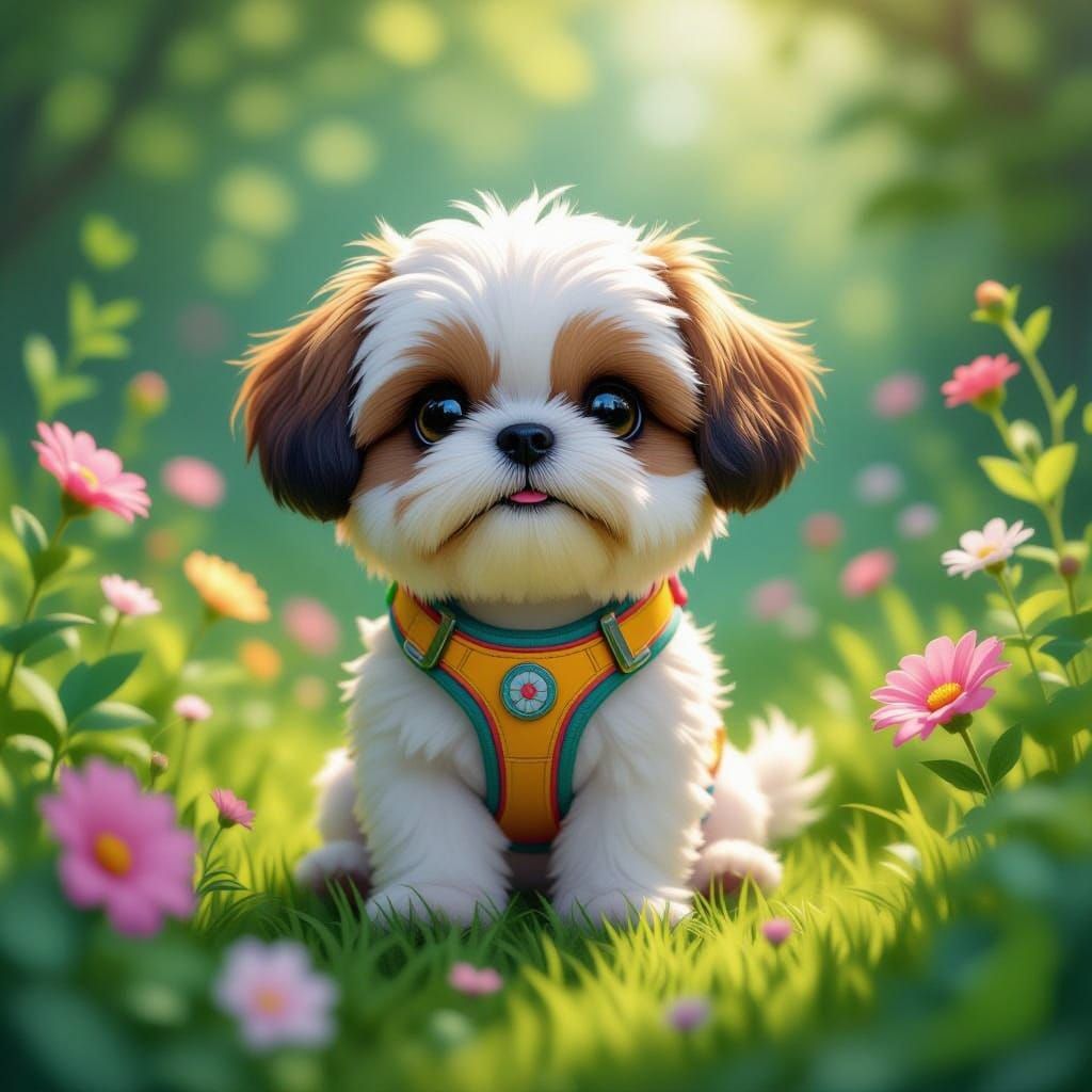 Cute Squishy Shih Tzu in Fantasy World