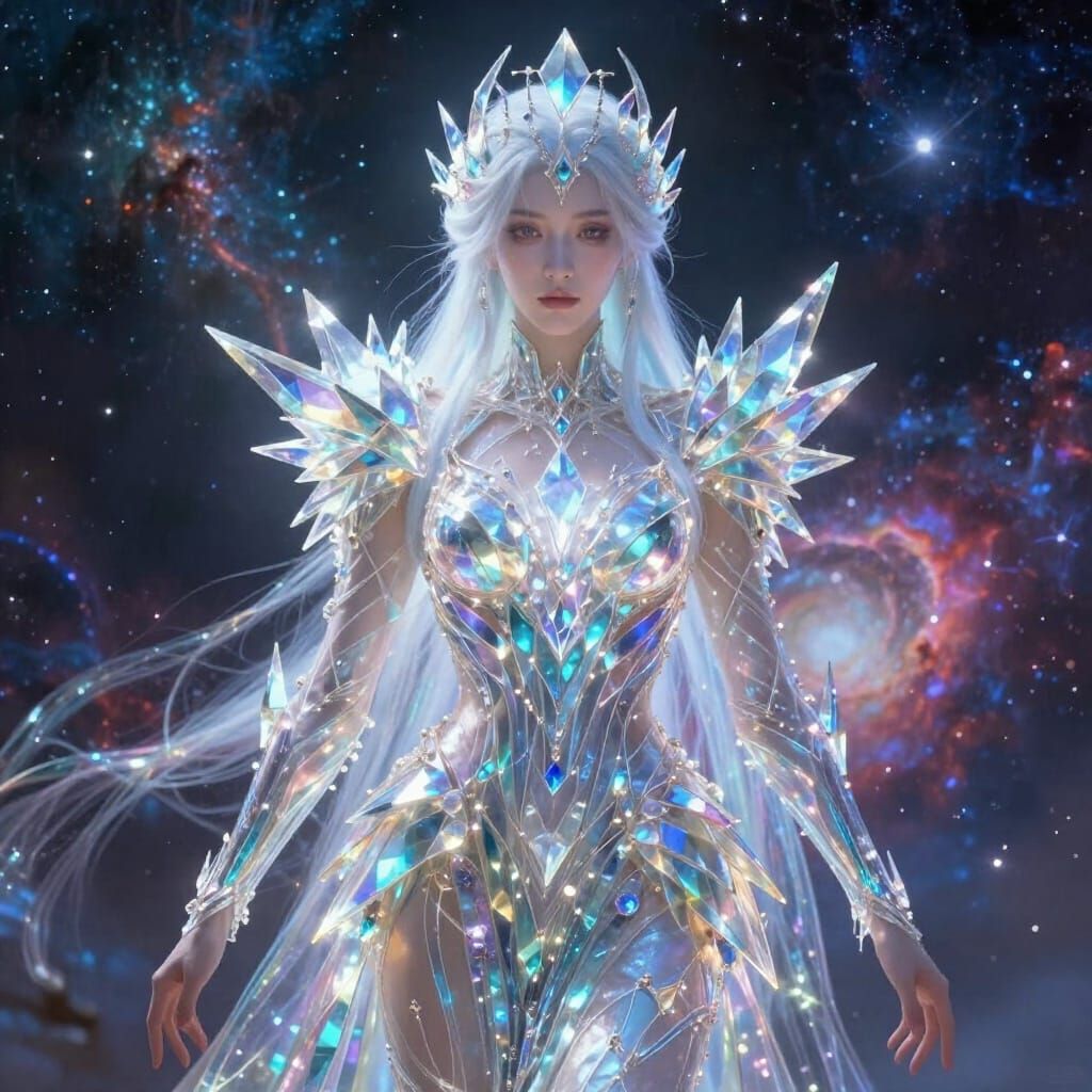 The Weaver of Glass: Luminous Armor Cosmic Guardian