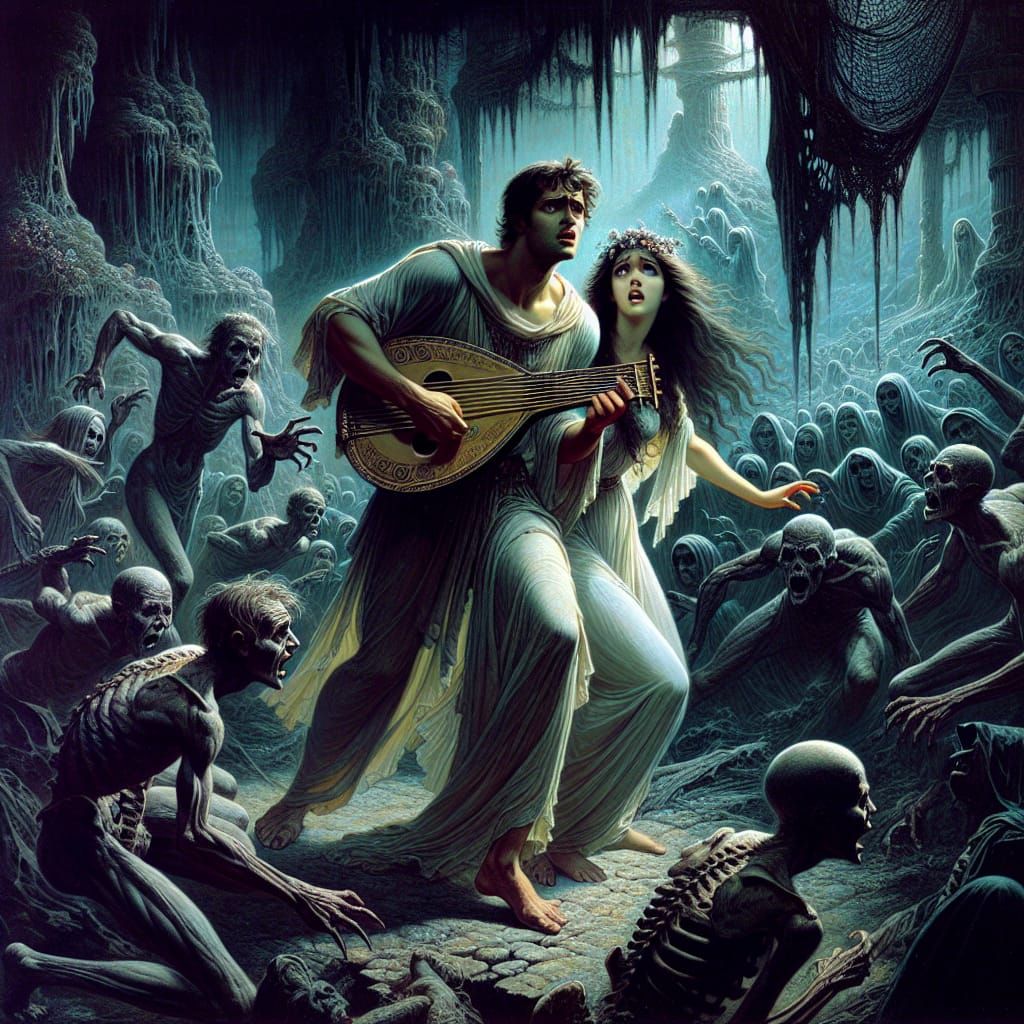 Orpheus and Eurydice's Harrowing Escape from the Underworld