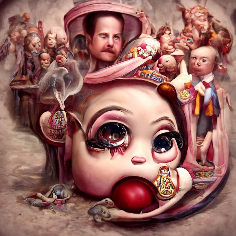 Trash Doll in a Mark Ryden Style Circus