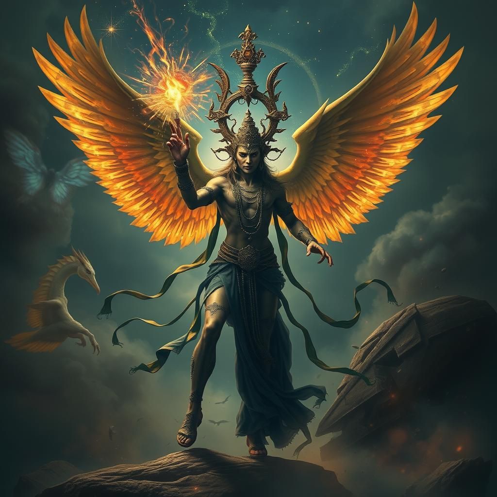 Divine Androgynous Figure in Hyperrealistic Digital Art