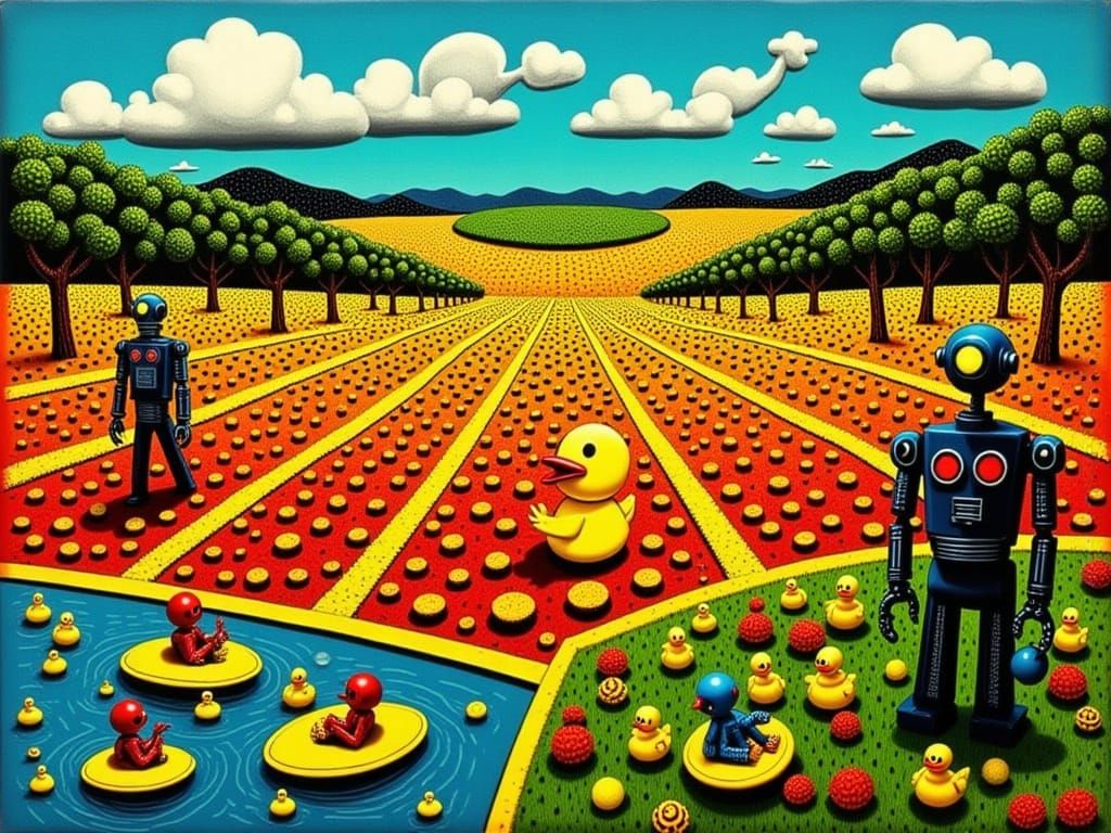 Folk Art Summer Duck Harvest Celebration