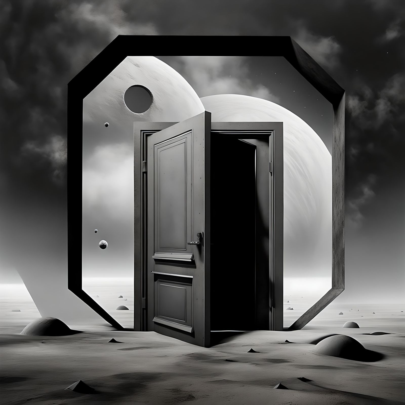 Surreal Doorway to Alien World in Space