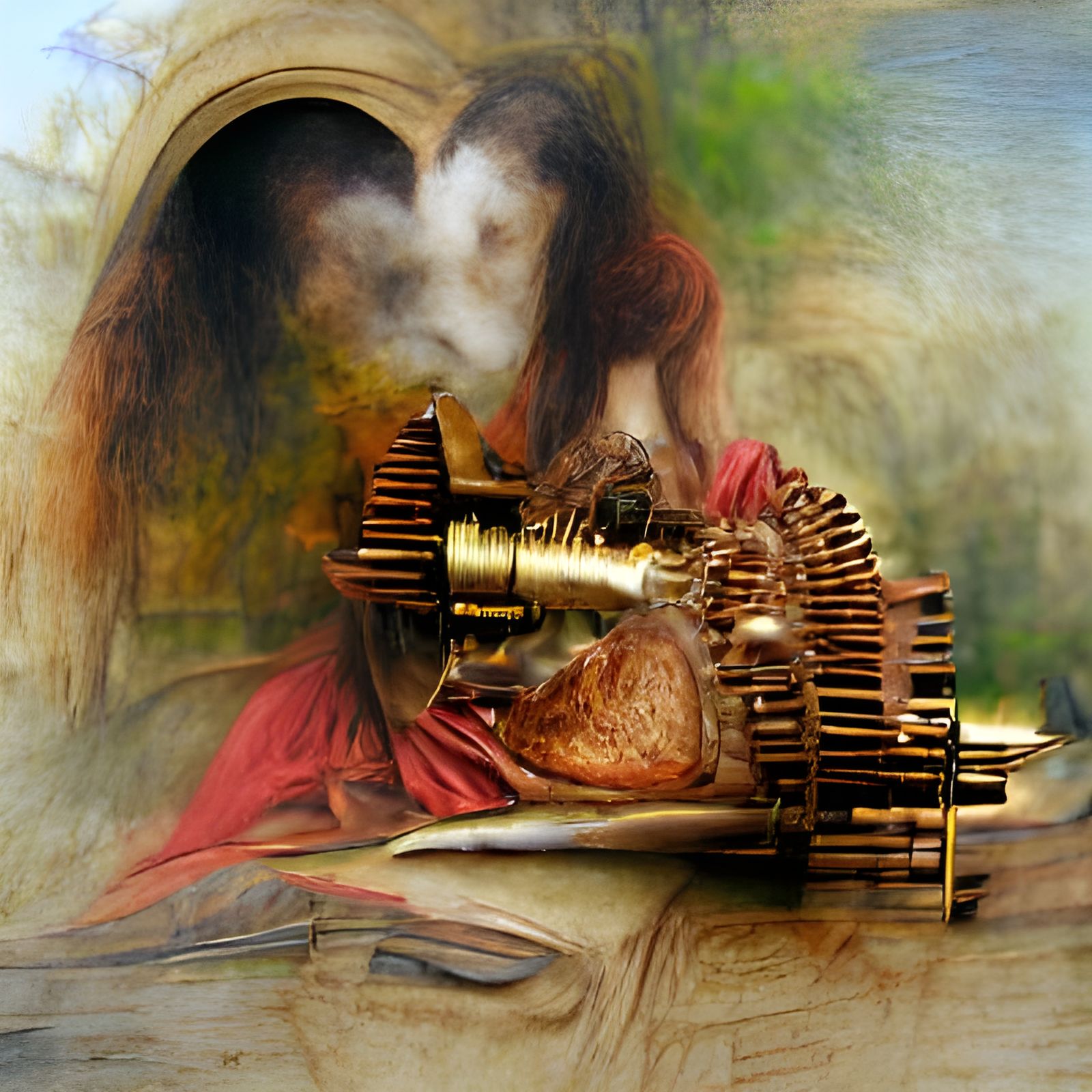Steampunk Kiss: Maria Magdalena and Da Vinci