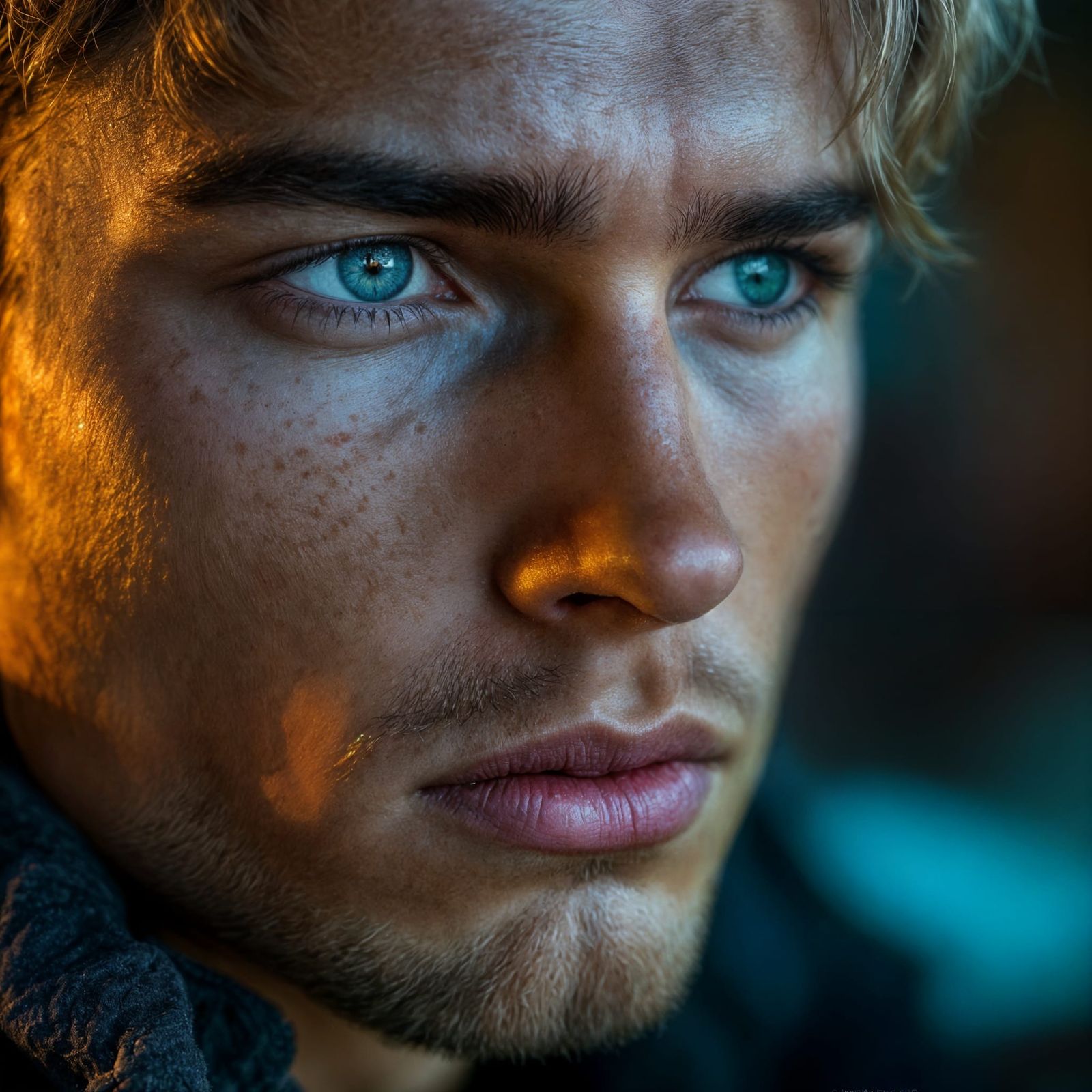 Ethereal Portrait of a Nordic Youth in Contemplation