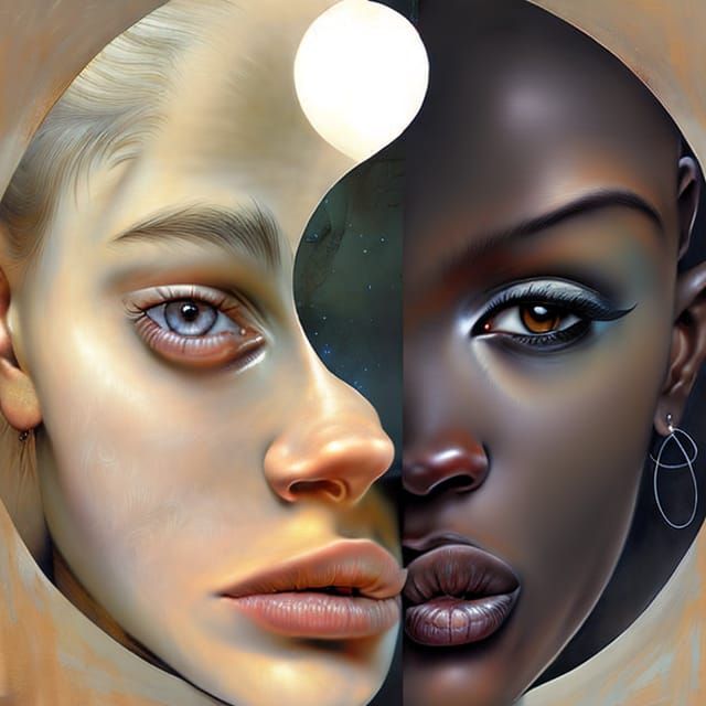 Hyperrealistic Fantasy Masterpiece of Duality