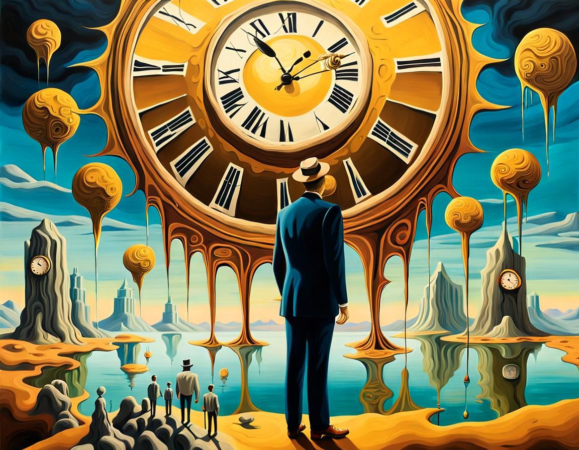 Surreal Presidential Figure in Dreamlike Landscape