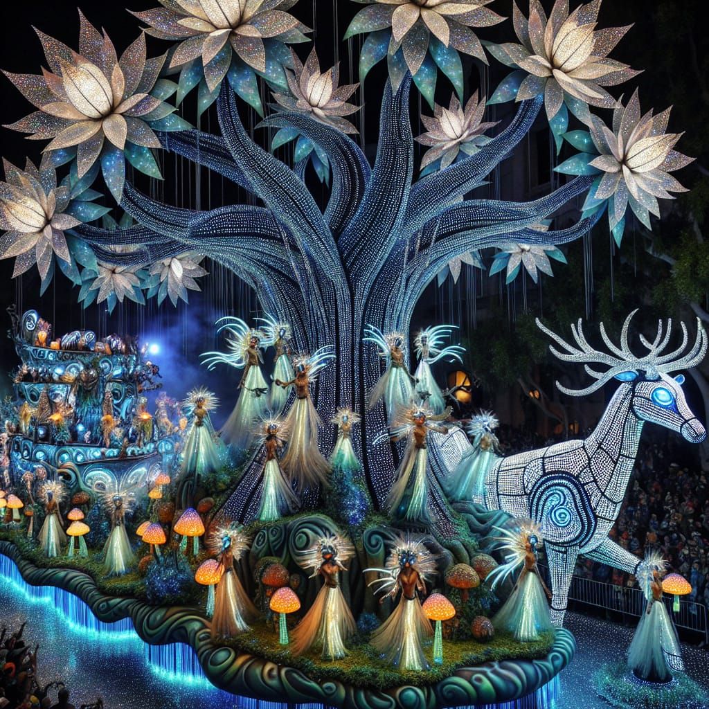 Parade Float featuring the fantastical world of Luminaea