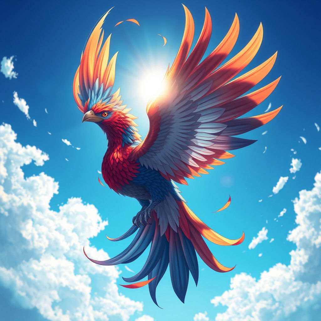 Majestic Bird in Flight: 3D Anime Style