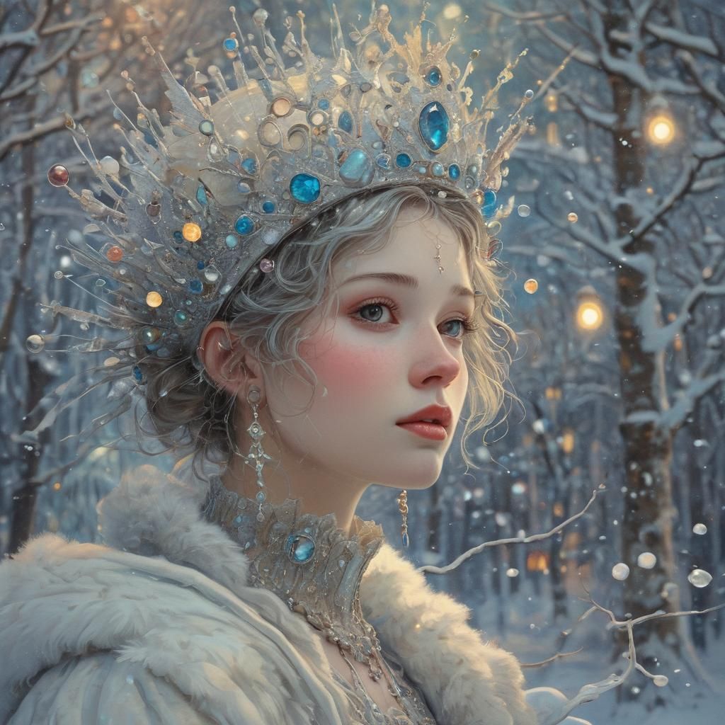 Snow Queen in Candy Art Style, Nacreous Lighting
