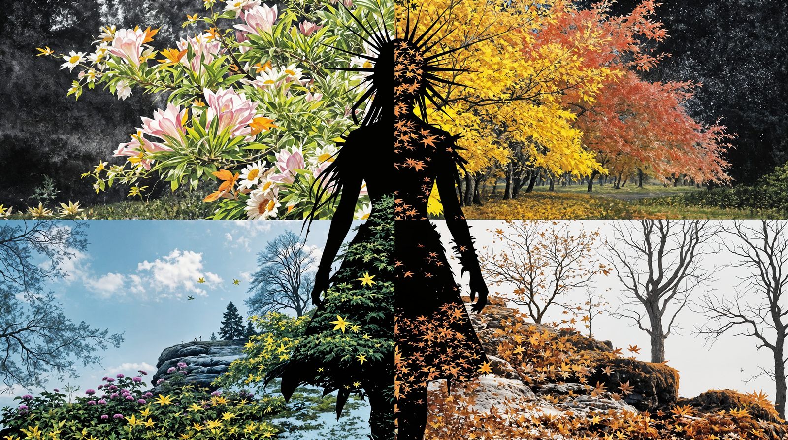 Cyberpunk Barbarian Queen in Seasonal Harmony