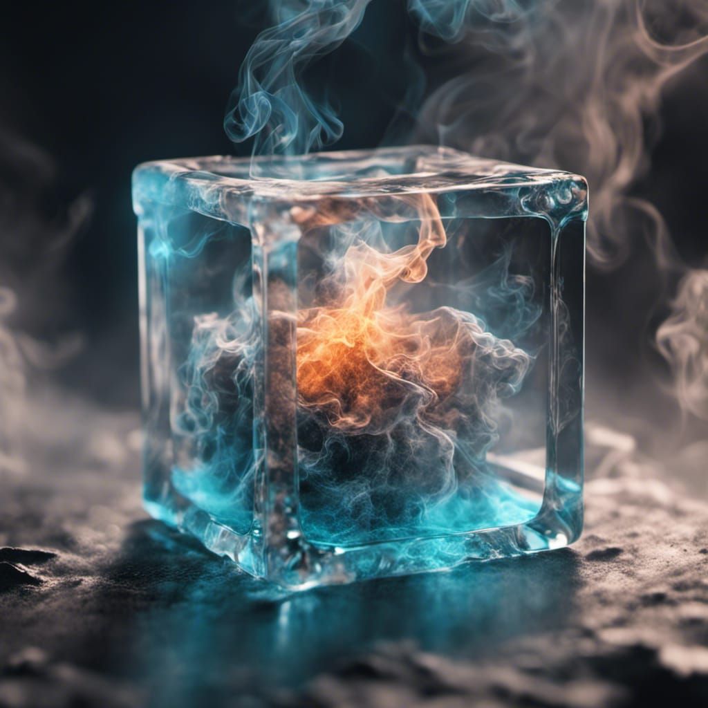 Cosmic Energy Glass Cube Macro Shot