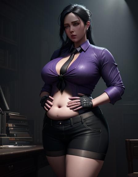 Man in Purple and Black Work Outfit