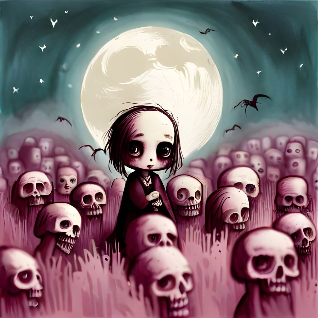 Chibi Necromancer Raises Zombie Army in Voxel Art