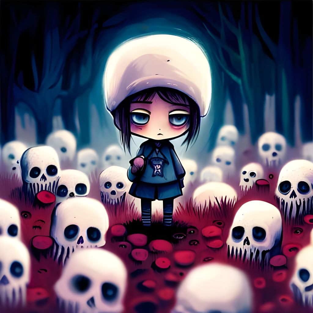 Chibi Necromancer Raises Zombie Army in Voxel Art