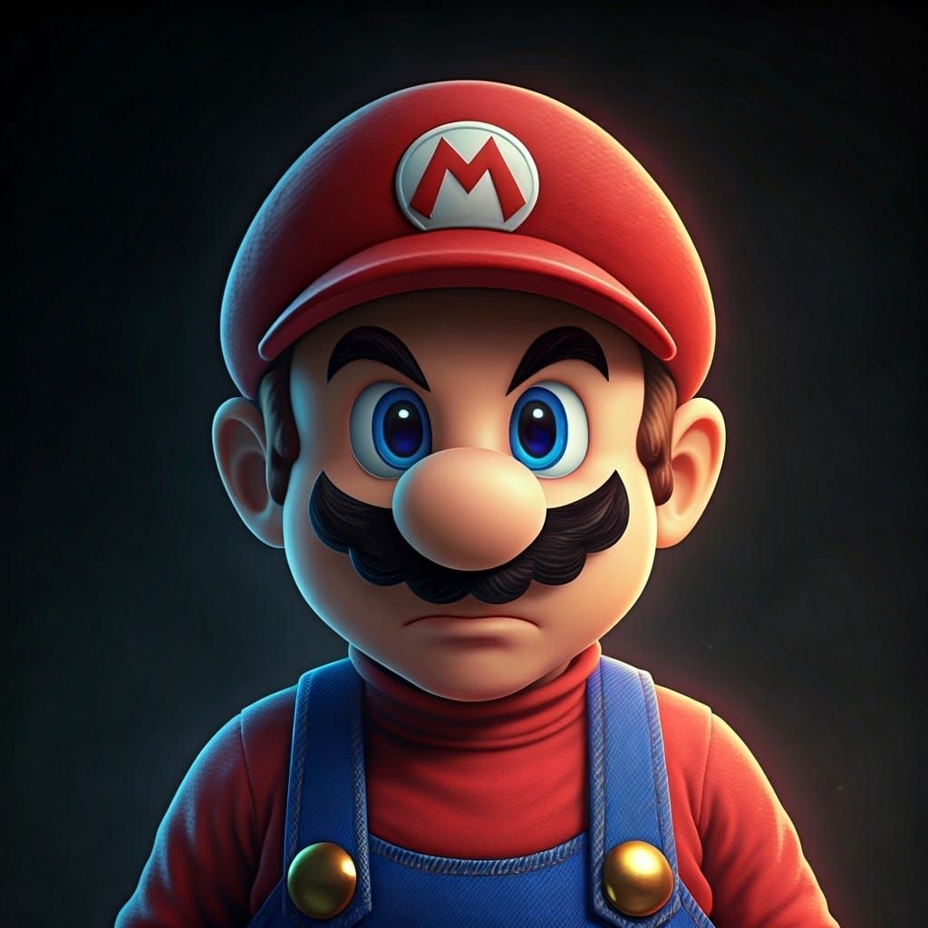 Mario's Face: Eerie Possession in Surreal Style