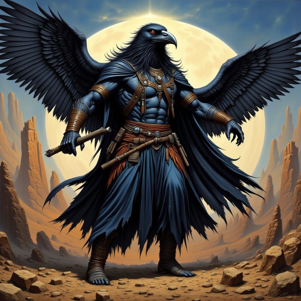 Raven Shaman in Graphite Style