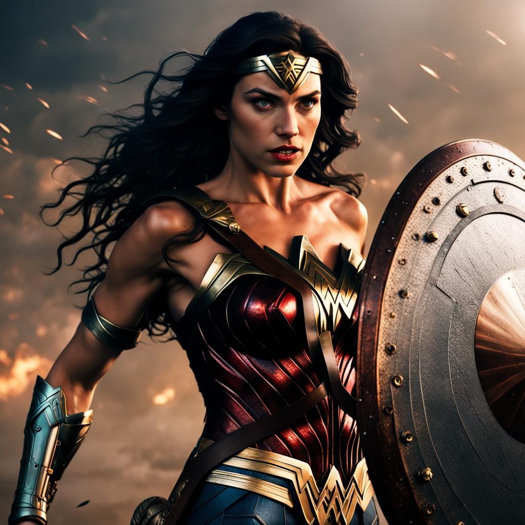 Wonder Woman Shield in Detailed Matte Painting