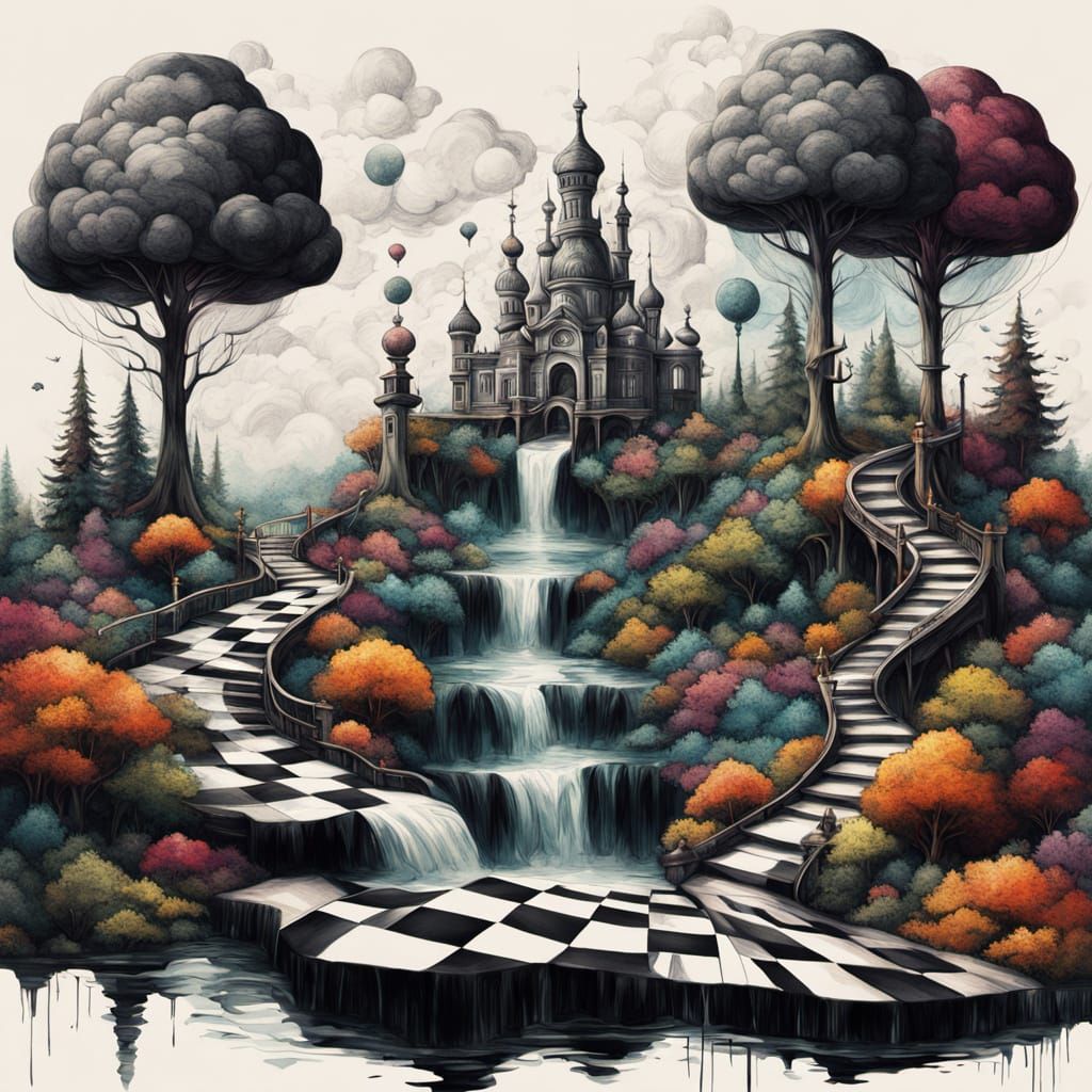 Abstract Nature color sketch.