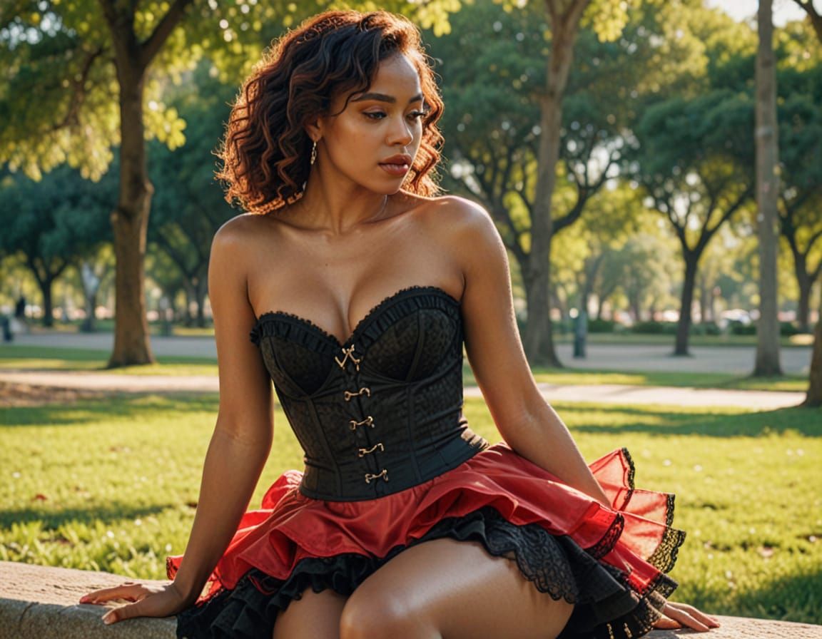 Elegant Dominican Beauty in Vibrant Oil Painting Style