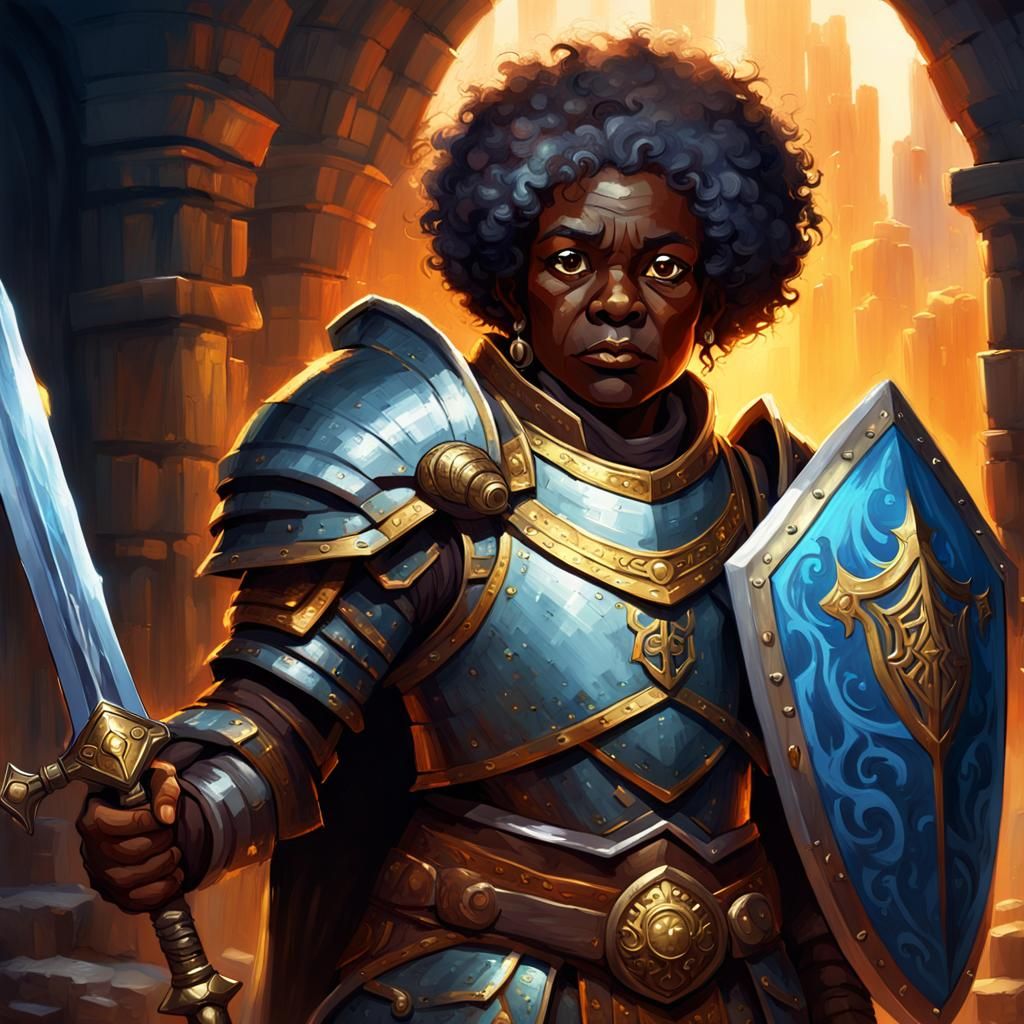 Halfling Paladin in Oil Painting Style