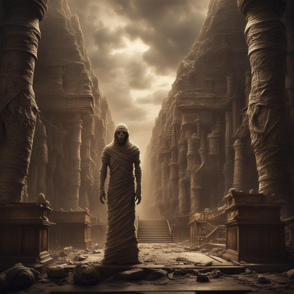 Scary Mummy in Epic Cinematic Digital Painting