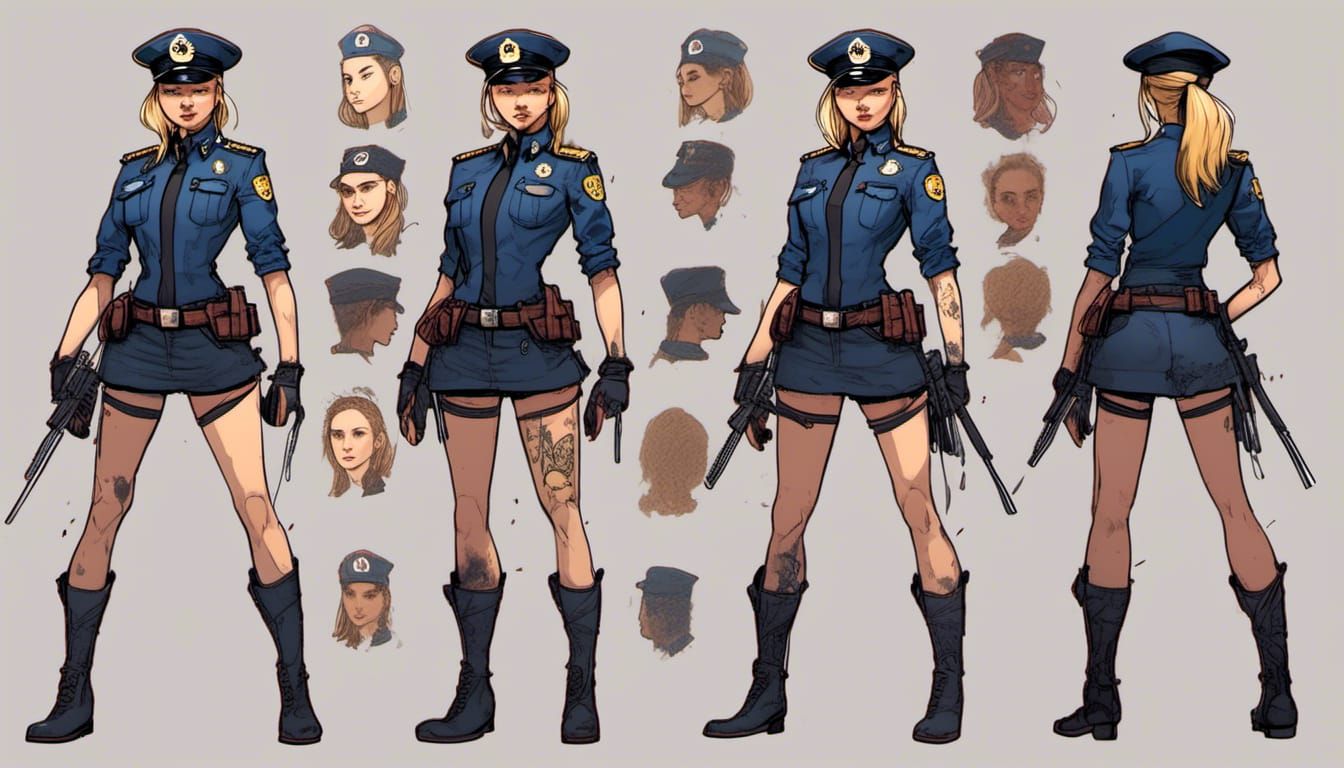 Rabbit Girl Cop: Splatter Graffiti Concept Art