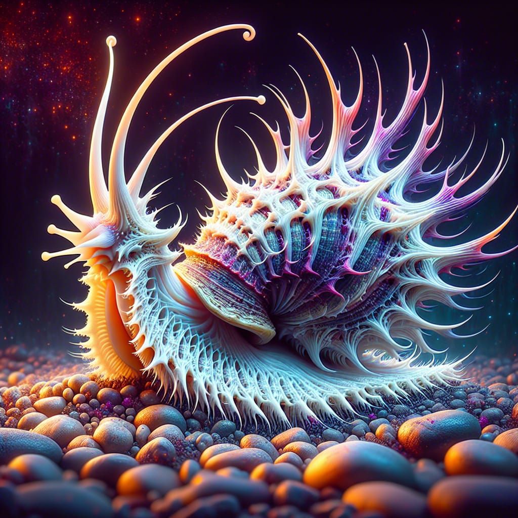 Fantastical Spined Snail Concept Art in 8K