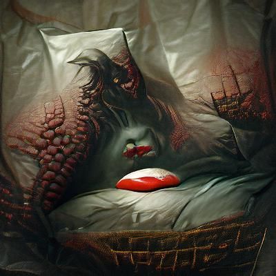 Sinister Bedroom Eyes: A Seductive Horror Painting