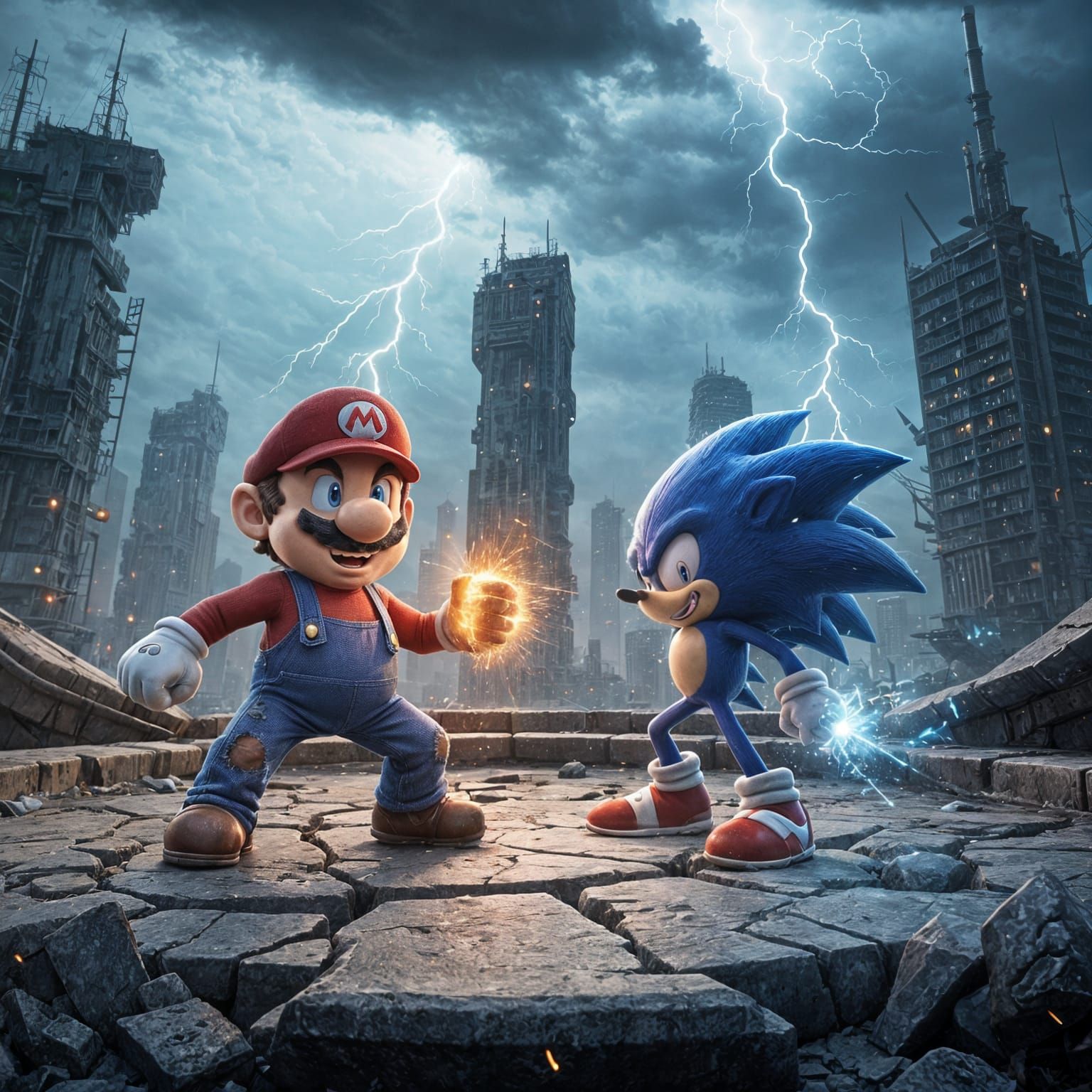 Mario vs Sonic: Epic AAA Game Cover Art