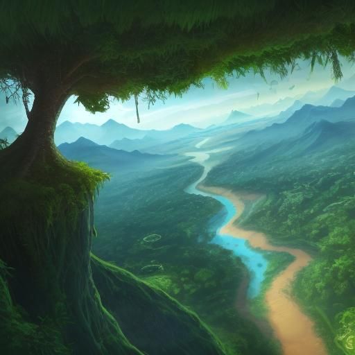 Jungle River 2D Background for Children's Book