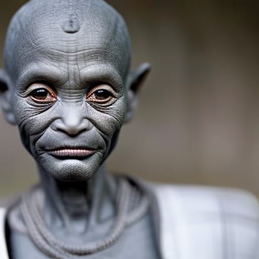Grey Alien Professional Portrait, Studio Lighting