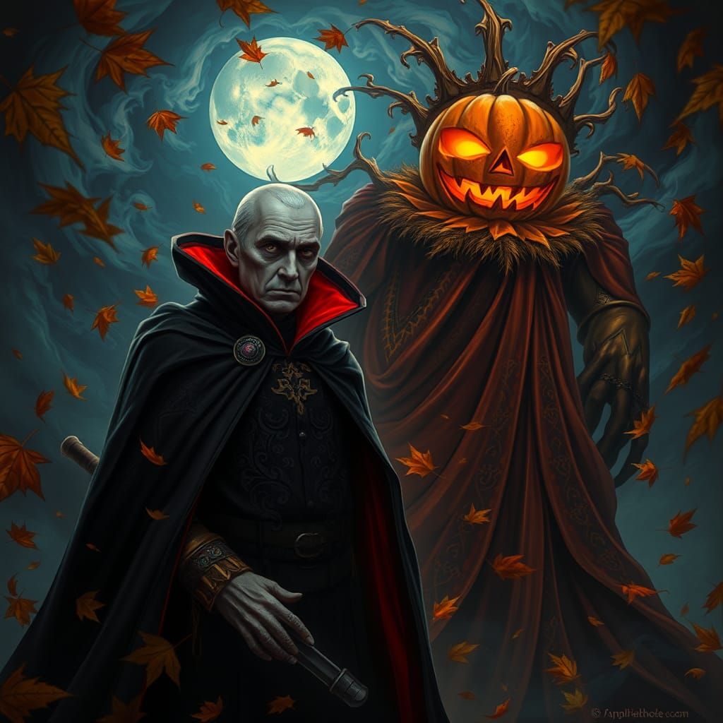 Vampire Elder and Pumpkin King on Halloween
