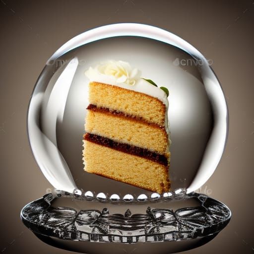 Cake in Crystal Ball: Photorealistic Still Life