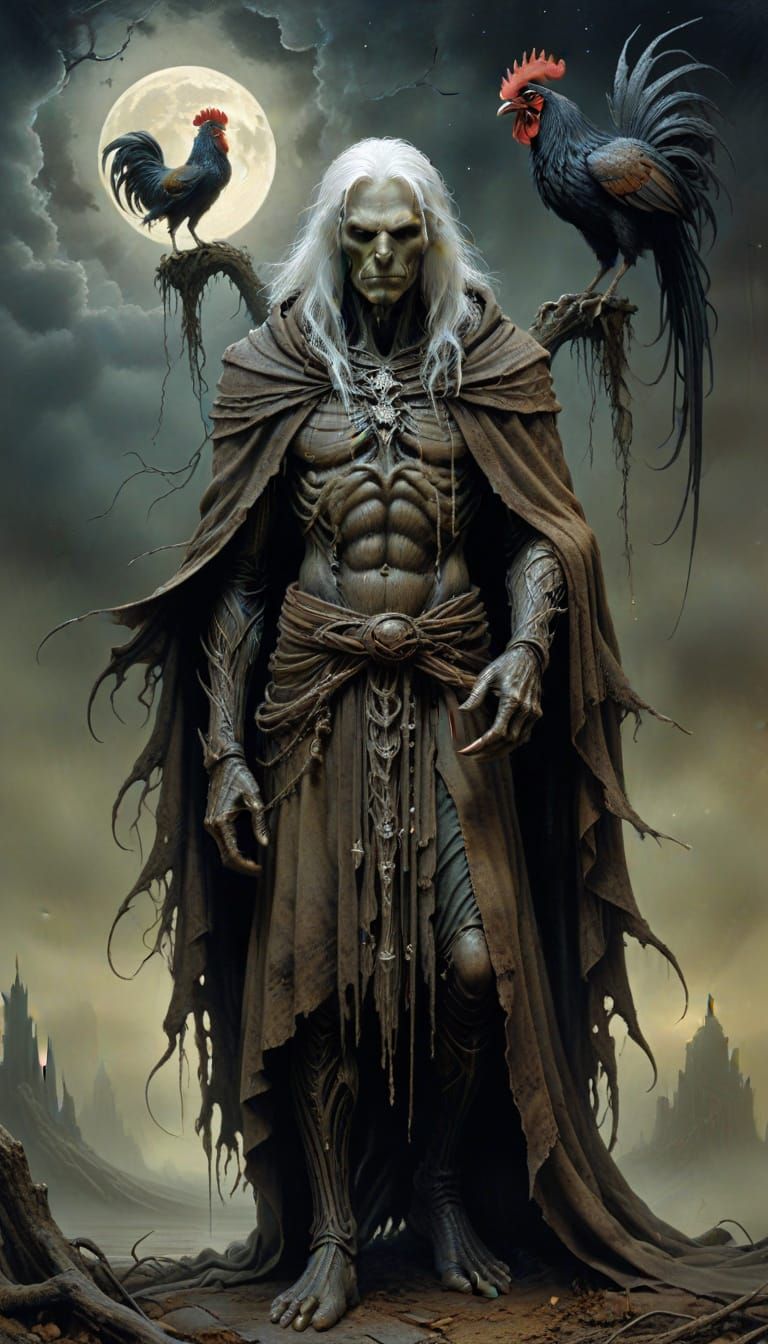 Mystical Wizard in Moonlit Dreamscapes