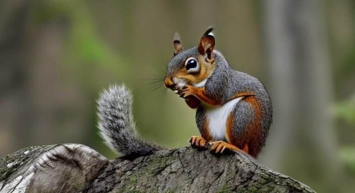 Ethereal Origami Squirrels: Hyperrealistic Digital Painting