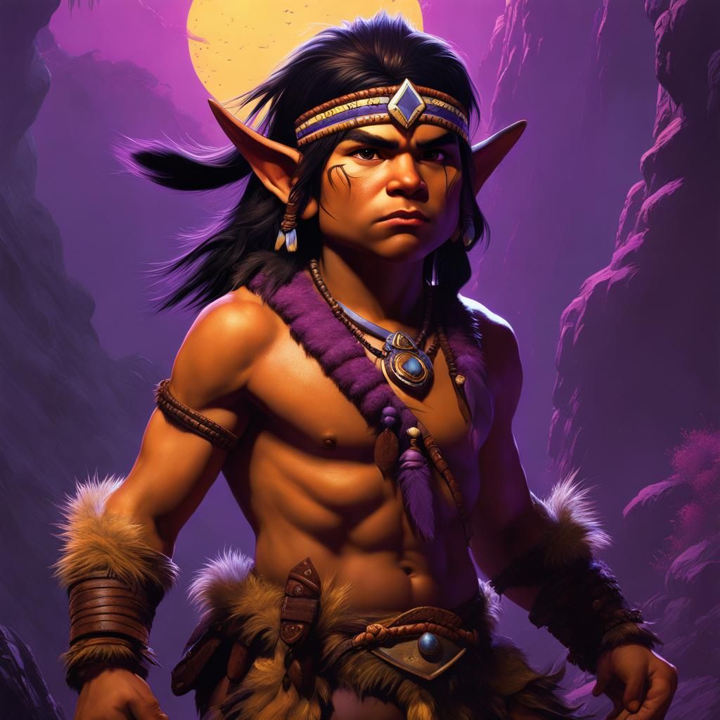 Halfling Warrior in Dark Fantasy Style