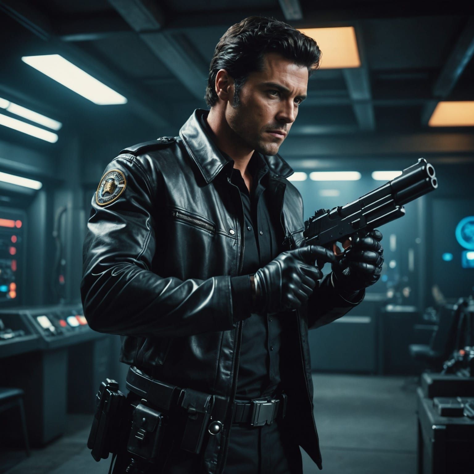 Galactic Agent in Cinematic Film Still