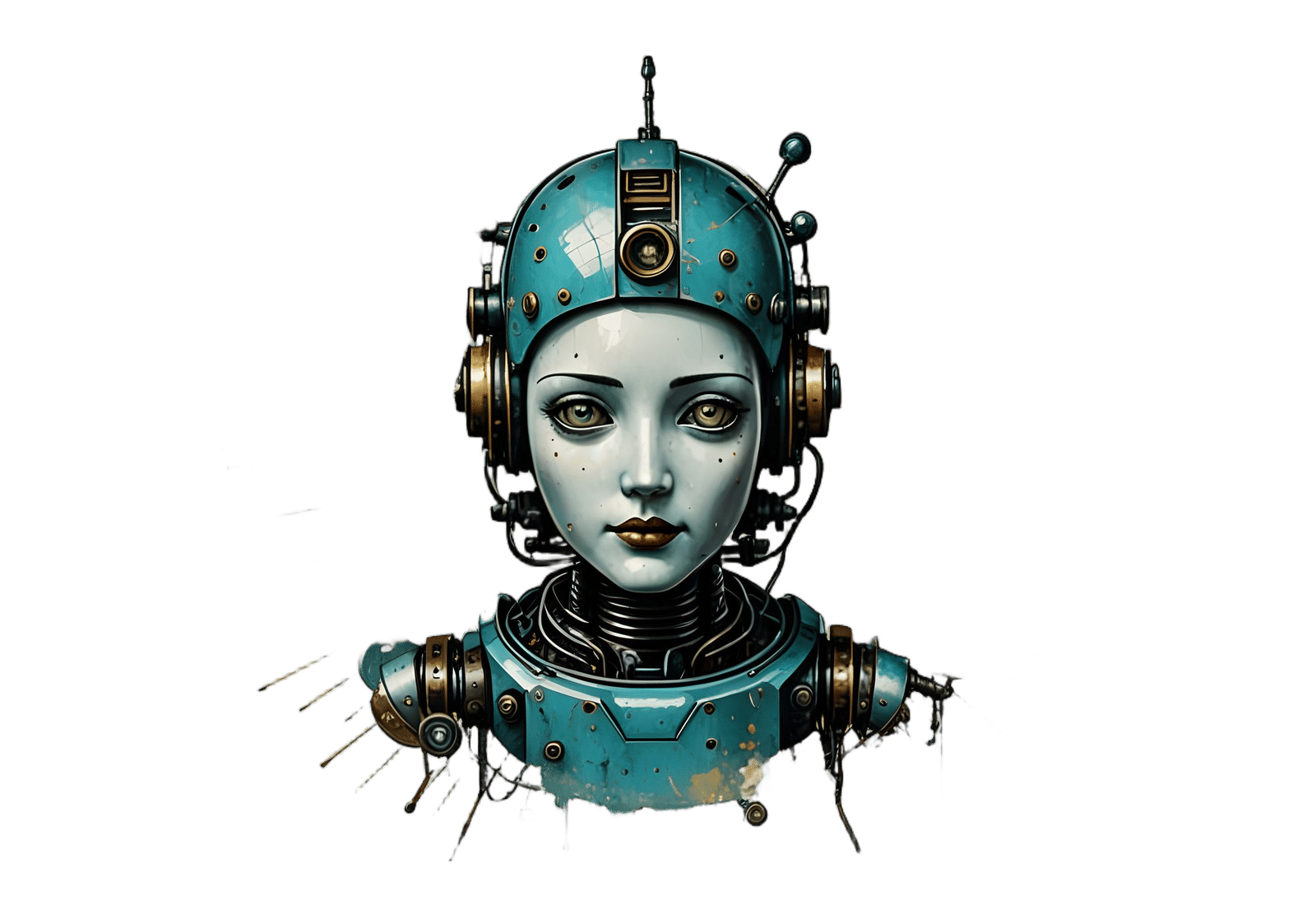 Vintage Robot's New Life on Venus, Oil Painting