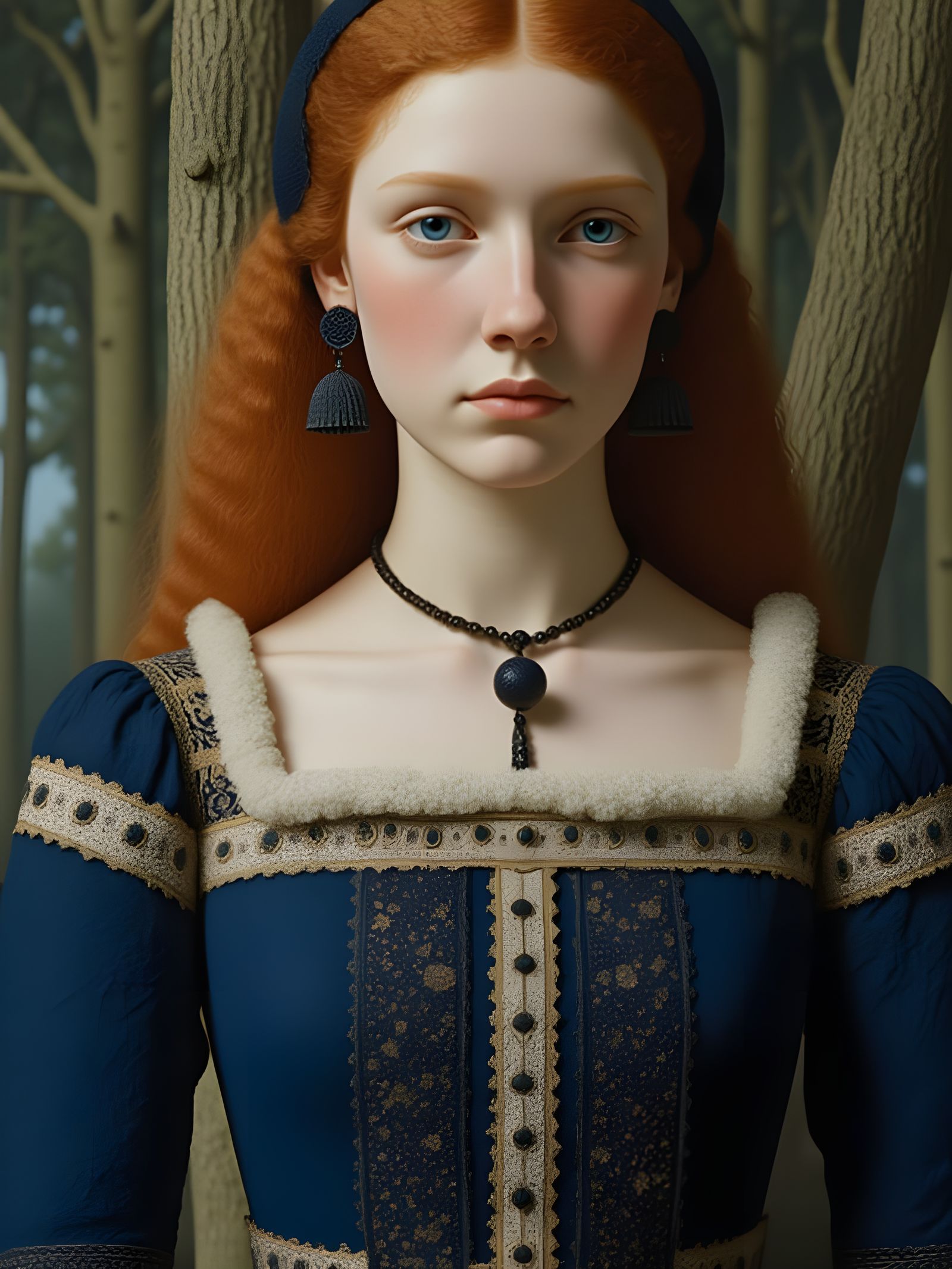 14th Century Figures in Elaborate Attire