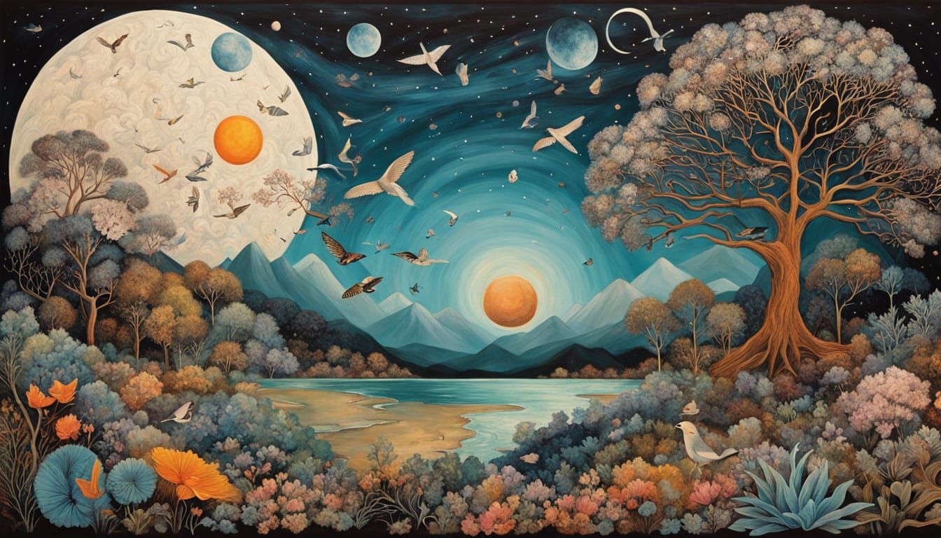 Cosmic Surrealist Collage: A Captivating Blend of Celestial ...