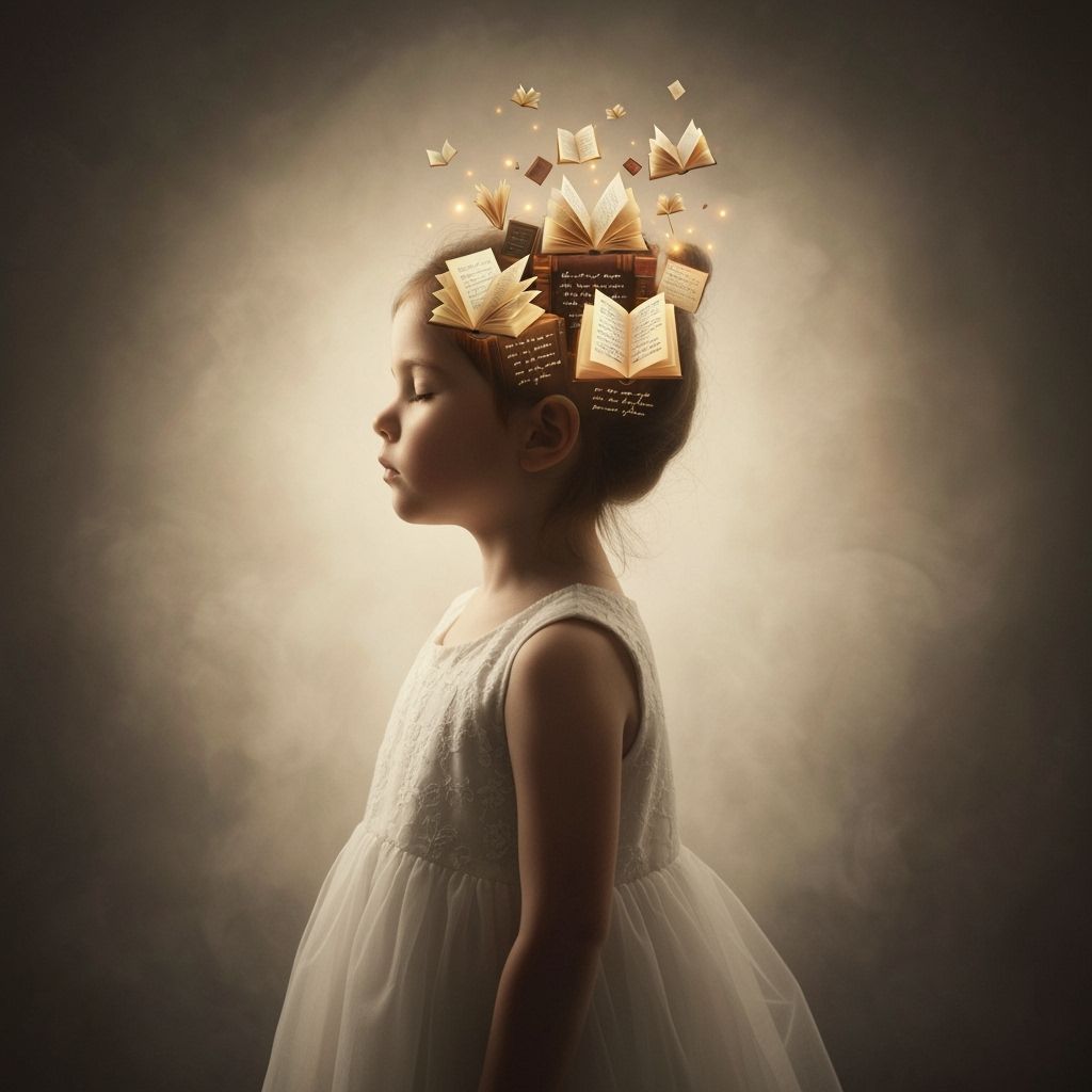 Dreamlike Portrait with Miniature Library